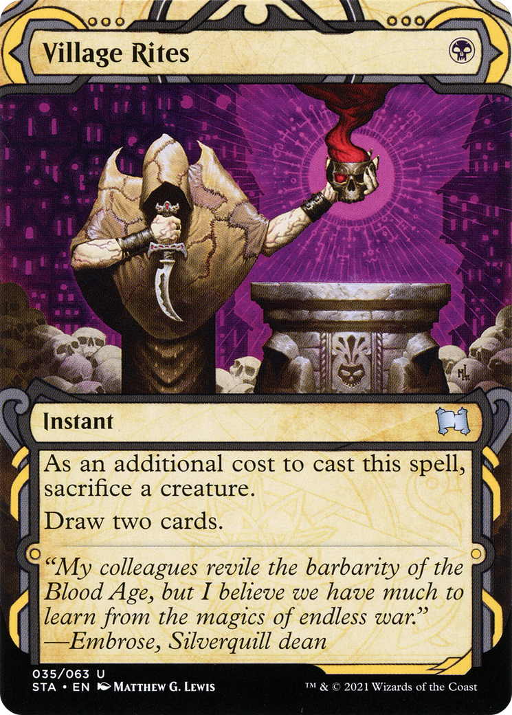 Village Rites (STA-035) - Strixhaven Mystical Archive: (Showcase) (Borderless) - Premium MTG Single from Wizards of the Coast - Just $0.09! Shop now at Game Crave Tournament Store