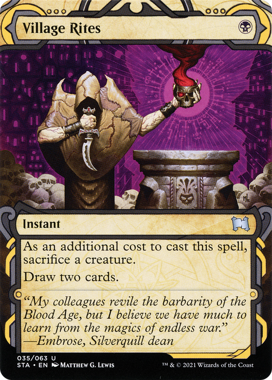 Village Rites (STA-035) - Strixhaven Mystical Archive: (Showcase) (Borderless) - Premium MTG Single from Wizards of the Coast - Just $0.09! Shop now at Game Crave Tournament Store