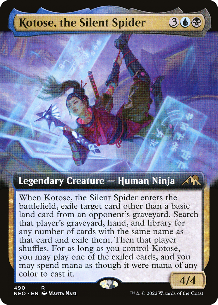 Kotose, the Silent Spider (NEO-490) - Kamigawa: Neon Dynasty: (Extended Art) - Premium MTG Single from Wizards of the Coast - Just $0.08! Shop now at Game Crave Tournament Store