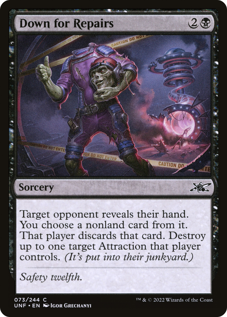 Down for Repairs (UNF-073) - Unfinity - Premium MTG Single from Wizards of the Coast - Just $0.08! Shop now at Game Crave Tournament Store