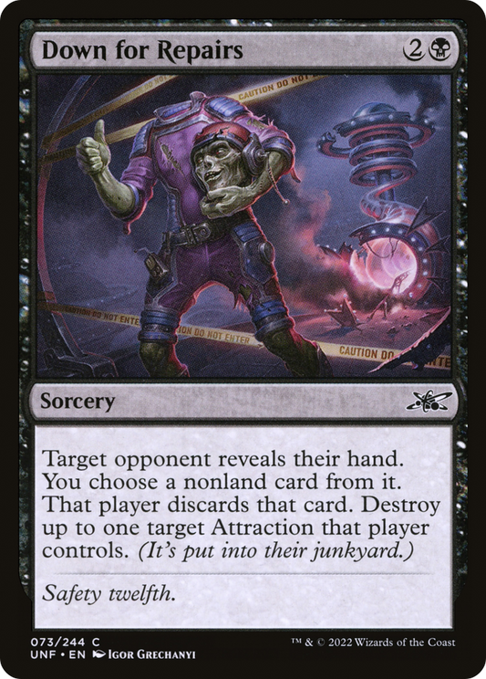 Down for Repairs (UNF-073) - Unfinity - Premium MTG Single from Wizards of the Coast - Just $0.08! Shop now at Game Crave Tournament Store