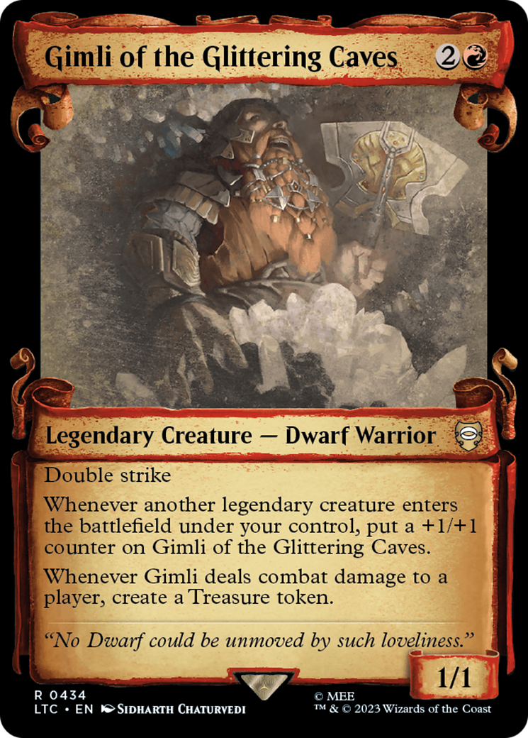 Gimli of the Glittering Caves (LTC-434) - Tales of Middle-earth Commander: (Showcase) Foil - Premium MTG Single from Wizards of the Coast - Just $10.75! Shop now at Game Crave Tournament Store