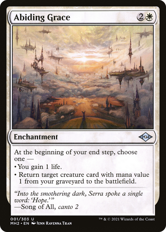 Abiding Grace (MH2-001) - Modern Horizons 2 Foil - Premium MTG Single from Wizards of the Coast - Just $0.08! Shop now at Game Crave Tournament Store