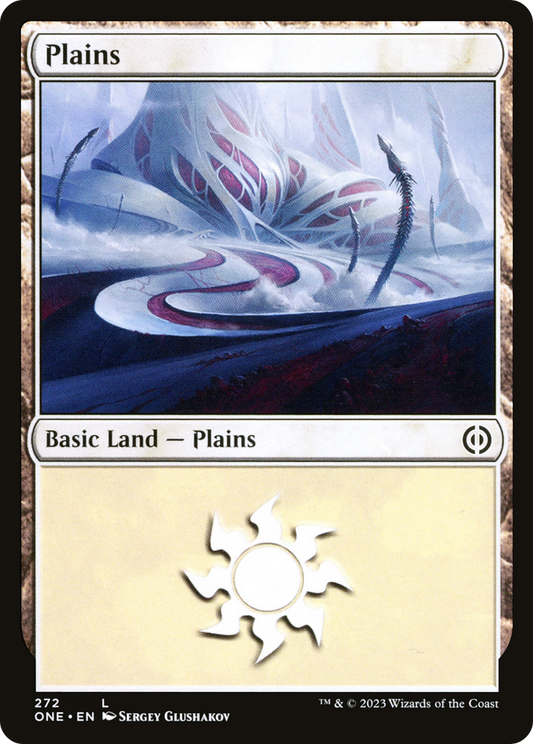 Plains (ONE-272) - Phyrexia: All Will Be One Foil - Premium MTG Single from Wizards of the Coast - Just $0.25! Shop now at Game Crave Tournament Store