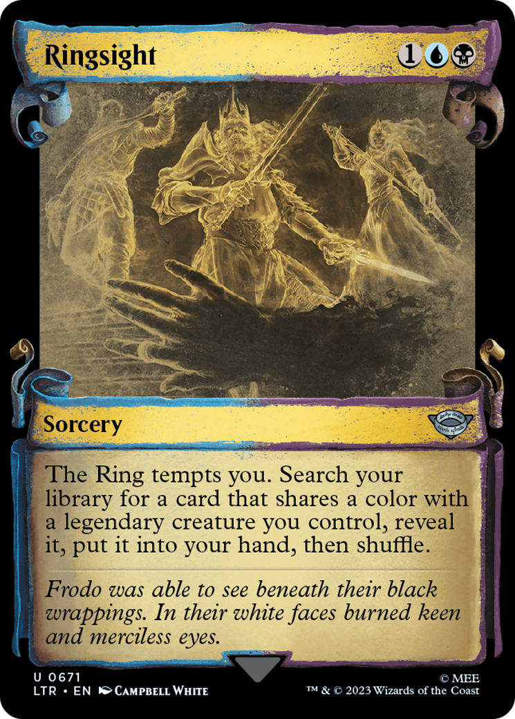 Ringsight (LTR-671) - The Lord of the Rings: Tales of Middle-earth: (Showcase) - Premium MTG Single from Wizards of the Coast - Just $0.17! Shop now at Game Crave Tournament Store