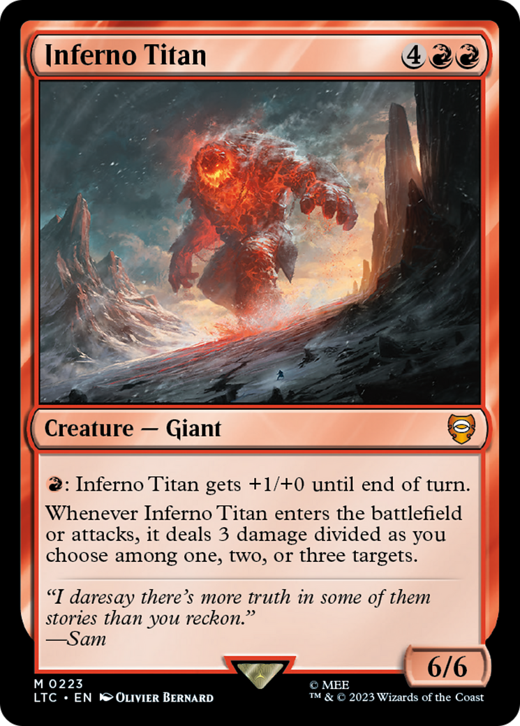 Inferno Titan (LTC-223) - Tales of Middle-earth Commander - Premium MTG Single from Wizards of the Coast - Just $0.08! Shop now at Game Crave Tournament Store