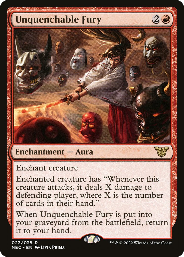 Unquenchable Fury (NEC-023) - Neon Dynasty Commander - Premium MTG Single from Wizards of the Coast - Just $0.08! Shop now at Game Crave Tournament Store