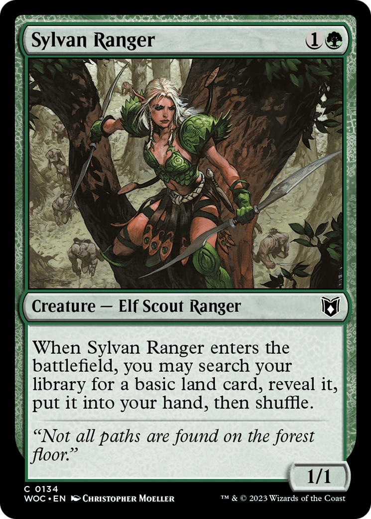 Sylvan Ranger (WOC-134) - Wilds of Eldraine Commander - Premium MTG Single from Wizards of the Coast - Just $0.08! Shop now at Game Crave Tournament Store