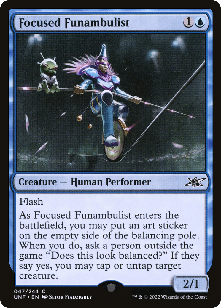 Focused Funambulist (UNF-047) - Unfinity Foil - Premium MTG Single from Wizards of the Coast - Just $0.08! Shop now at Game Crave Tournament Store