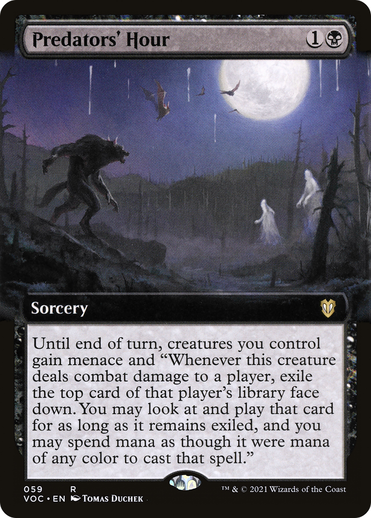Predators' Hour (VOC-059) - Crimson Vow Commander: (Extended Art) - Premium MTG Single from Wizards of the Coast - Just $0.13! Shop now at Game Crave Tournament Store
