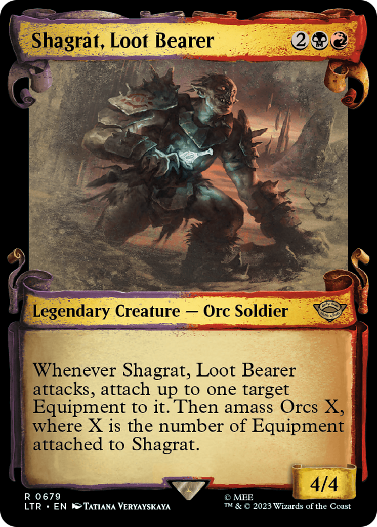Shagrat, Loot Bearer (LTR-679) - The Lord of the Rings: Tales of Middle-earth: (Showcase) Foil - Premium MTG Single from Wizards of the Coast - Just $0.21! Shop now at Game Crave Tournament Store