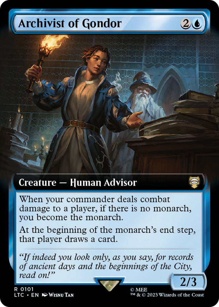 Archivist of Gondor (LTC-101) - Tales of Middle-earth Commander: (Extended Art) - Premium MTG Single from Wizards of the Coast - Just $0.08! Shop now at Game Crave Tournament Store