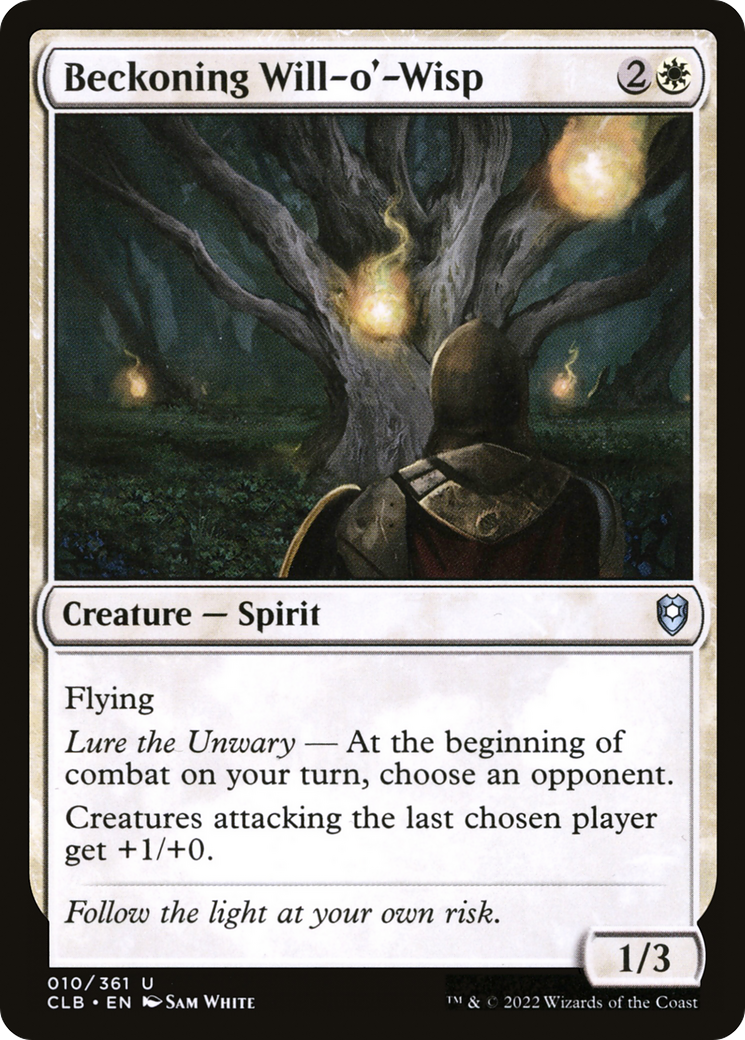 Beckoning Will-o'-Wisp (CLB-010) - Commander Legends: Battle for Baldur's Gate Foil - Premium MTG Single from Wizards of the Coast - Just $0.08! Shop now at Game Crave Tournament Store