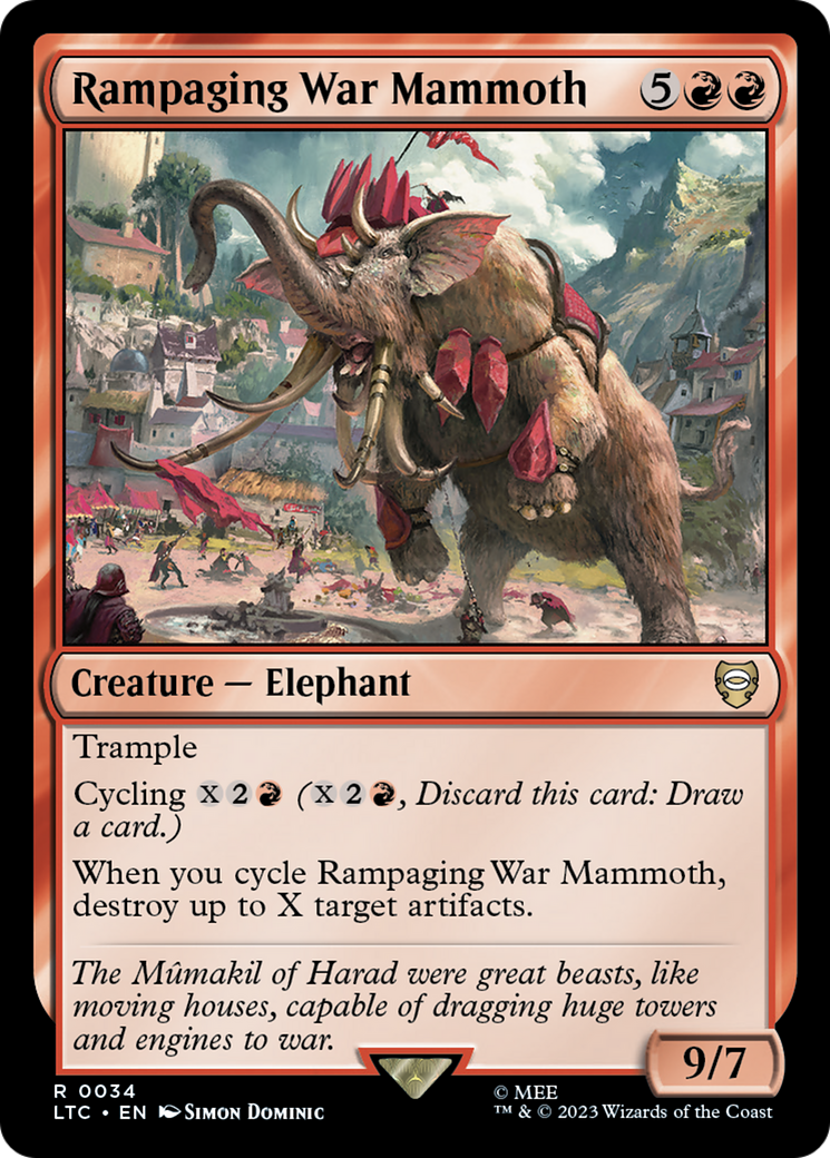 Rampaging War Mammoth (LTC-034) - Tales of Middle-earth Commander - Premium MTG Single from Wizards of the Coast - Just $0.08! Shop now at Game Crave Tournament Store
