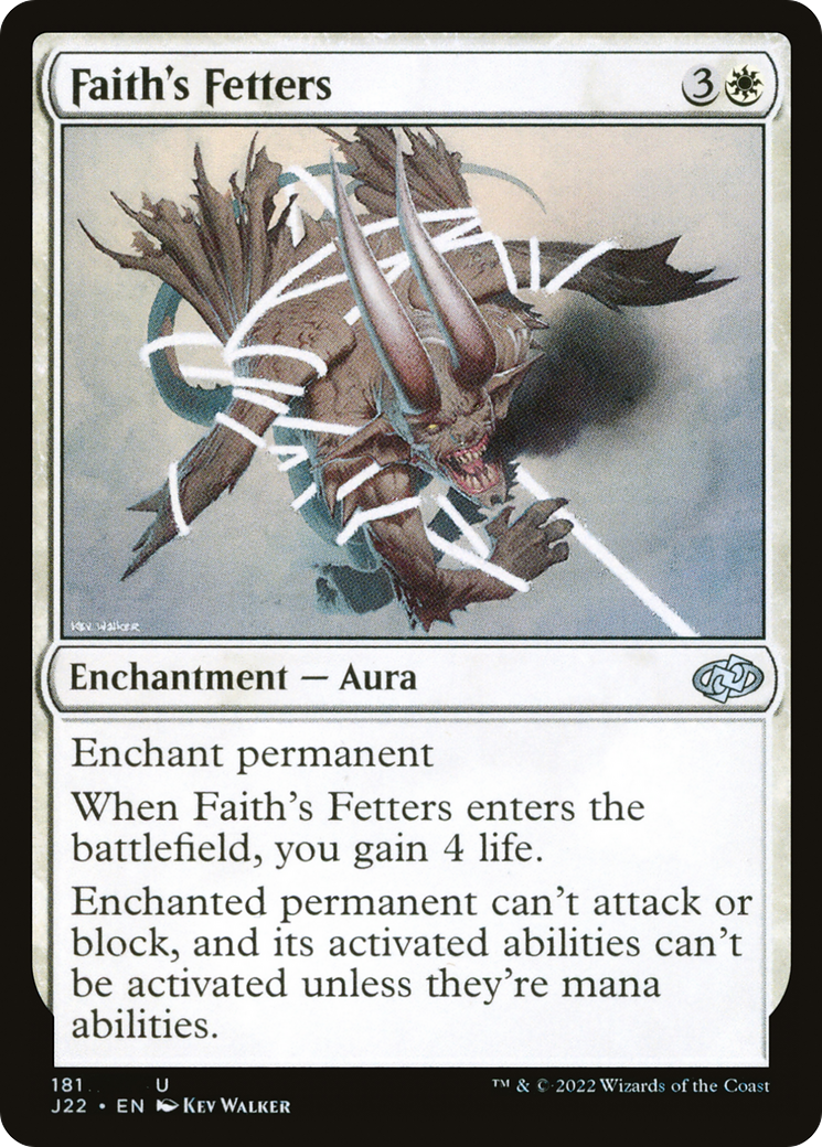 Faith's Fetters (J22-181) - Jumpstart 2022 - Premium MTG Single from Wizards of the Coast - Just $0.25! Shop now at Game Crave Tournament Store