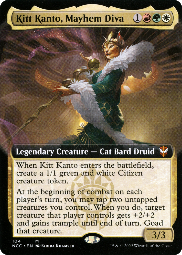 Kitt Kanto, Mayhem Diva (NCC-104) - New Capenna Commander: (Extended Art) Foil - Premium MTG Single from Wizards of the Coast - Just $0.22! Shop now at Game Crave Tournament Store