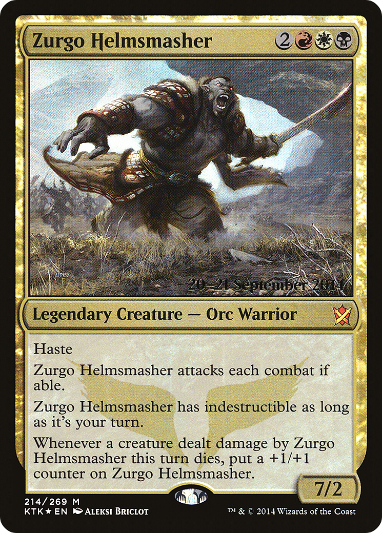 Zurgo Helmsmasher (PKTK-214S) - Khans of Tarkir Promos Foil - Premium MTG Single from Wizards of the Coast - Just $1.02! Shop now at Game Crave Tournament Store