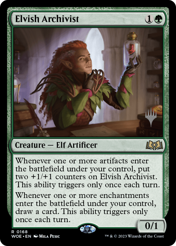 Elvish Archivist (PWOE-168P) - Wilds of Eldraine Promos - Premium MTG Single from Wizards of the Coast - Just $0.08! Shop now at Game Crave Tournament Store