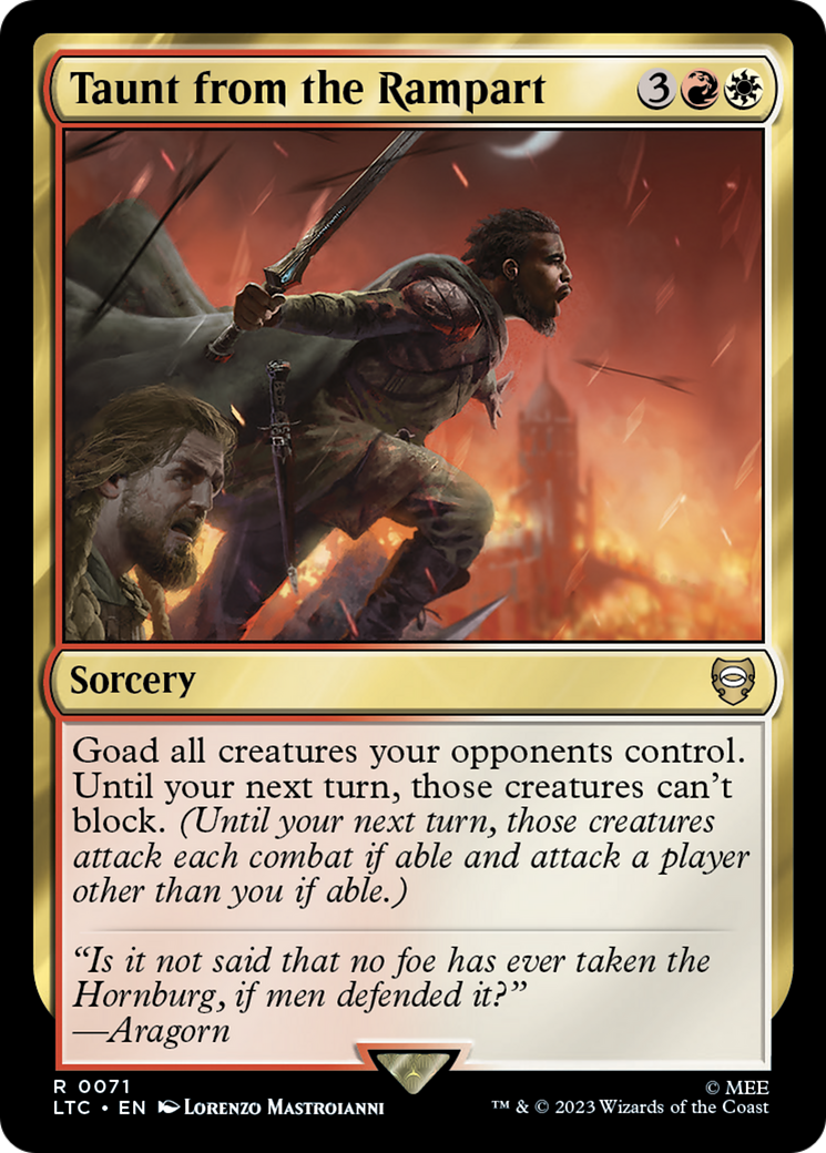 Taunt from the Rampart (LTC-071) - Tales of Middle-earth Commander - Premium MTG Single from Wizards of the Coast - Just $0.53! Shop now at Game Crave Tournament Store