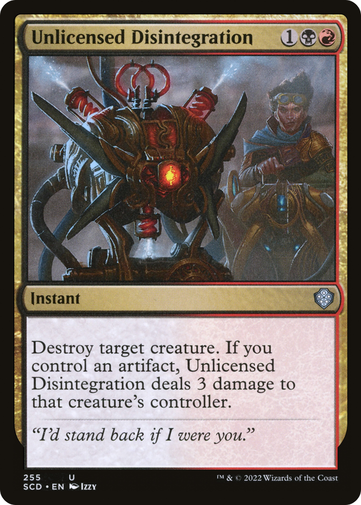 Unlicensed Disintegration (SCD-255) - Starter Commander Decks - Premium MTG Single from Wizards of the Coast - Just $0.25! Shop now at Game Crave Tournament Store