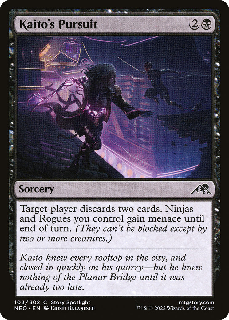 Kaito's Pursuit (NEO-103) - Kamigawa: Neon Dynasty - Premium MTG Single from Wizards of the Coast - Just $0.25! Shop now at Game Crave Tournament Store