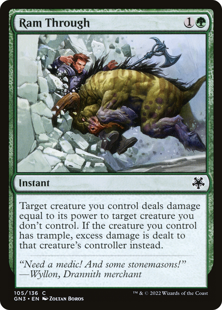 Ram Through (GN3-105) - Game Night: Free-for-All - Premium MTG Single from Wizards of the Coast - Just $0.08! Shop now at Game Crave Tournament Store