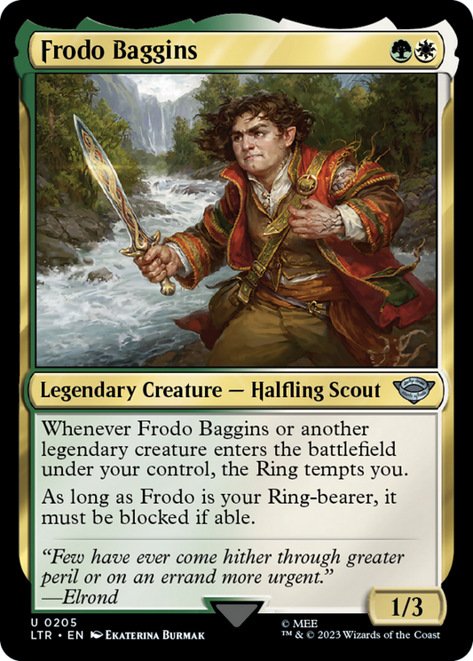 Frodo Baggins (LTR-205) - The Lord of the Rings: Tales of Middle-earth - Premium MTG Single from Wizards of the Coast - Just $0.08! Shop now at Game Crave Tournament Store