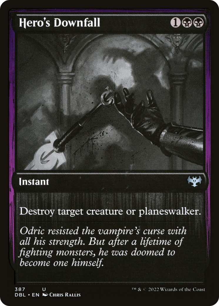 Hero's Downfall (DBL-387) - Innistrad: Double Feature - Premium MTG Single from Wizards of the Coast - Just $0.15! Shop now at Game Crave Tournament Store