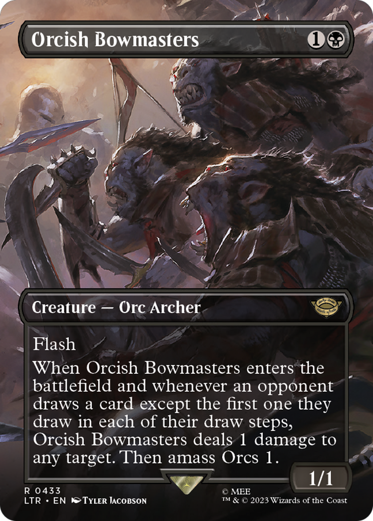 Orcish Bowmasters (LTR-433) - The Lord of the Rings: Tales of Middle-earth (Borderless) Foil - Premium MTG Single from Wizards of the Coast - Just $10.67! Shop now at Game Crave Tournament Store