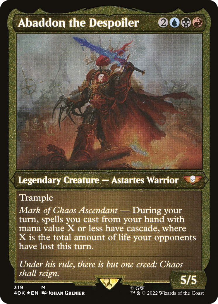 Abaddon the Despoiler (40K-319) - Warhammer 40,000 Commander Etched Foil - Premium MTG Single from Wizards of the Coast - Just $0.08! Shop now at Game Crave Tournament Store