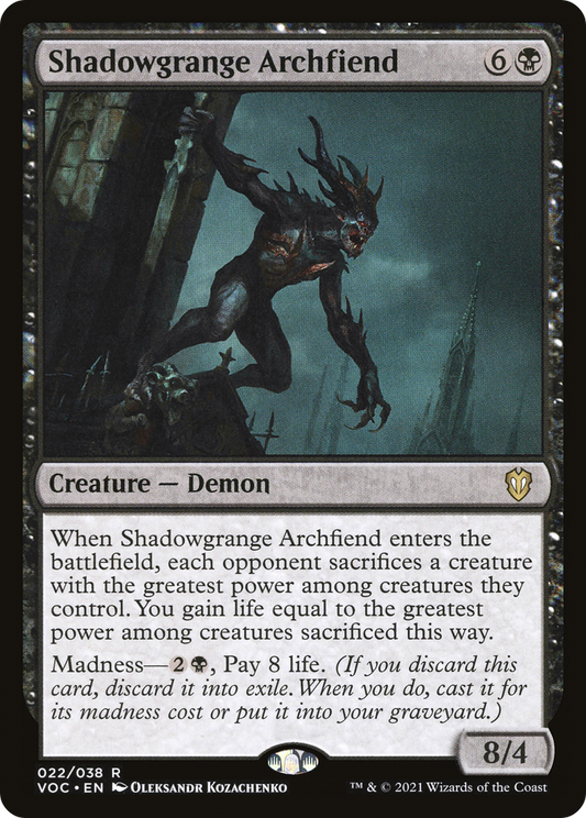 Shadowgrange Archfiend (VOC-022) - Crimson Vow Commander - Premium MTG Single from Wizards of the Coast - Just $1.52! Shop now at Game Crave Tournament Store