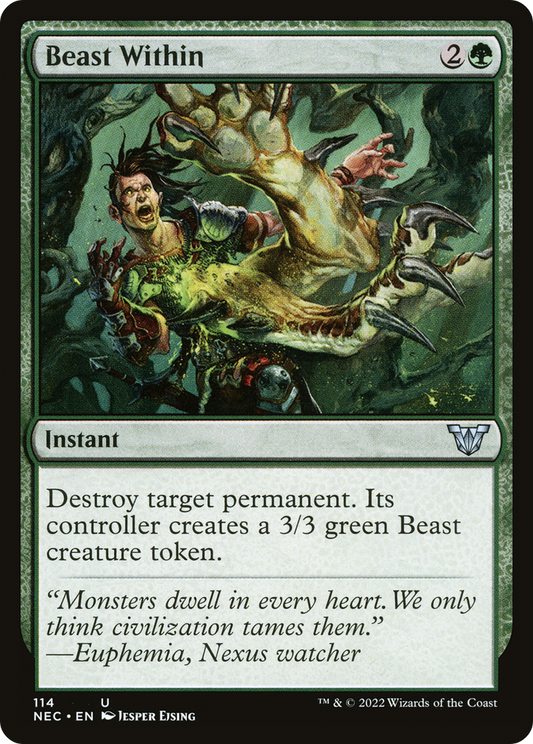 Beast Within (NEC-114) - Neon Dynasty Commander - Premium MTG Single from Wizards of the Coast - Just $0.99! Shop now at Game Crave Tournament Store