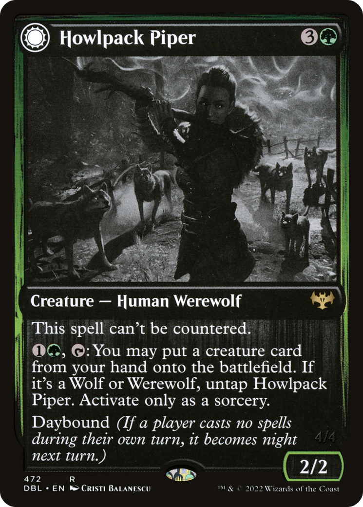Howlpack Piper // Wildsong Howler (DBL-472) - Innistrad: Double Feature: (Double Faced Transform) Foil - Premium MTG Single from Wizards of the Coast - Just $1.23! Shop now at Game Crave Tournament Store