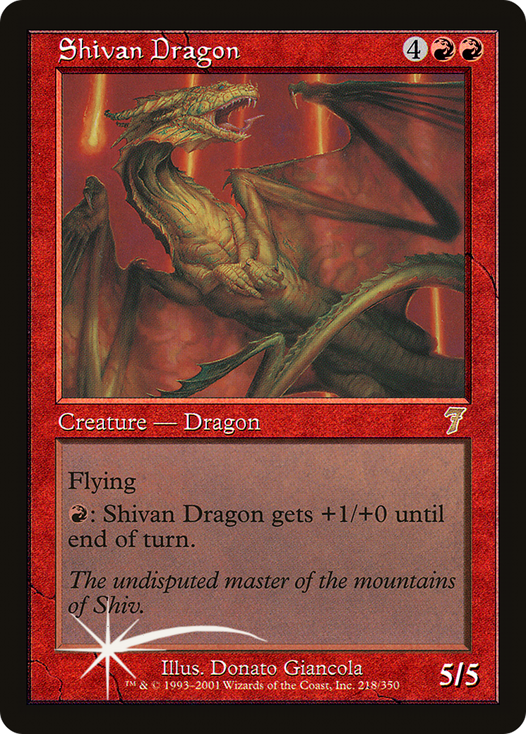 Shivan Dragon (7ED-218★) - Seventh Edition Foil - Premium MTG Single from Wizards of the Coast - Just $0! Shop now at Game Crave Tournament Store