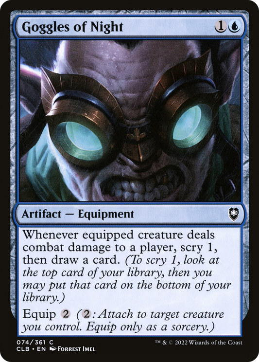 Goggles of Night (CLB-074) - Commander Legends: Battle for Baldur's Gate - Premium MTG Single from Wizards of the Coast - Just $0.08! Shop now at Game Crave Tournament Store