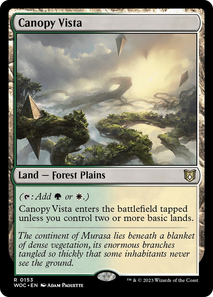 Canopy Vista (WOC-153) - Wilds of Eldraine Commander - Premium MTG Single from Wizards of the Coast - Just $0.08! Shop now at Game Crave Tournament Store