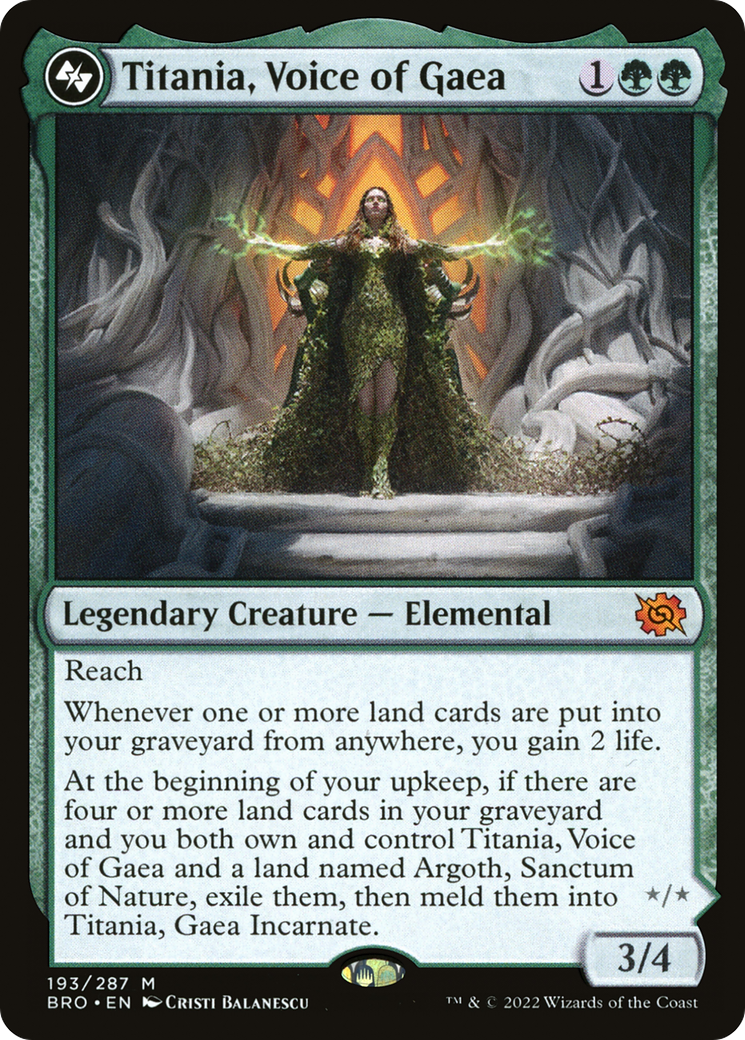 Titania, Voice of Gaea (BRO-193) - The Brothers' War - Premium MTG Single from Wizards of the Coast - Just $5.64! Shop now at Game Crave Tournament Store