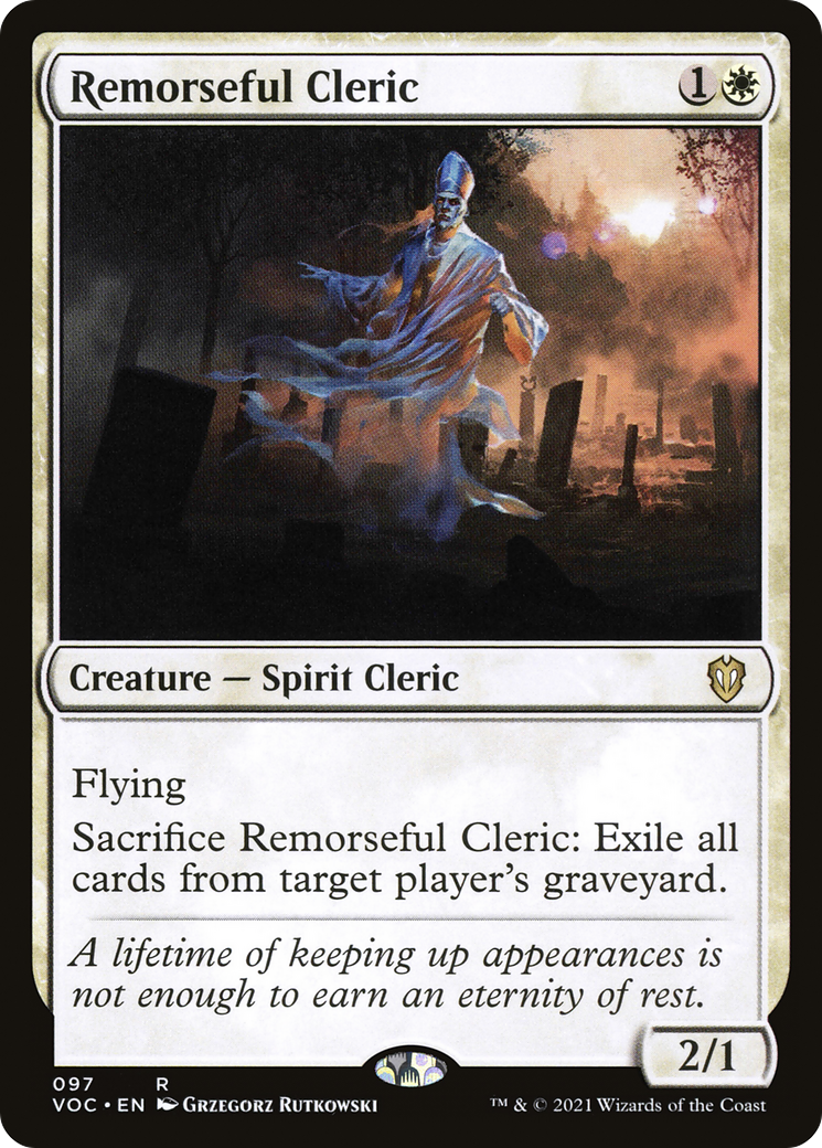 Remorseful Cleric (VOC-097) - Crimson Vow Commander - Premium MTG Single from Wizards of the Coast - Just $0.25! Shop now at Game Crave Tournament Store
