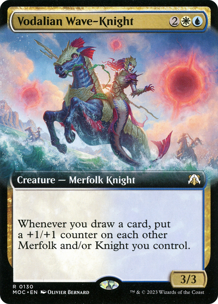 Vodalian Wave-Knight (MOC-130) - March of the Machine Commander: (Extended Art) - Premium MTG Single from Wizards of the Coast - Just $0.22! Shop now at Game Crave Tournament Store