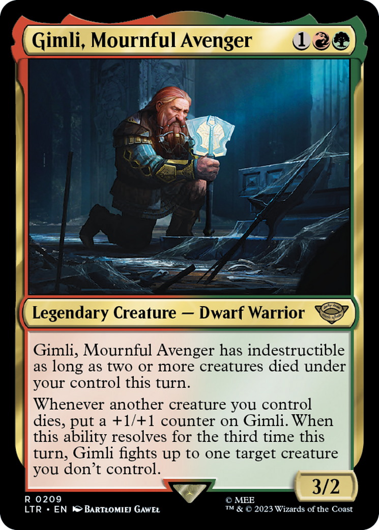 Gimli, Mournful Avenger (LTR-209) - The Lord of the Rings: Tales of Middle-earth - Premium MTG Single from Wizards of the Coast - Just $0.08! Shop now at Game Crave Tournament Store