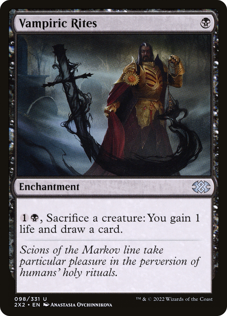 Vampiric Rites (2X2-098) - Double Masters 2022 - Premium MTG Single from Wizards of the Coast - Just $0.08! Shop now at Game Crave Tournament Store