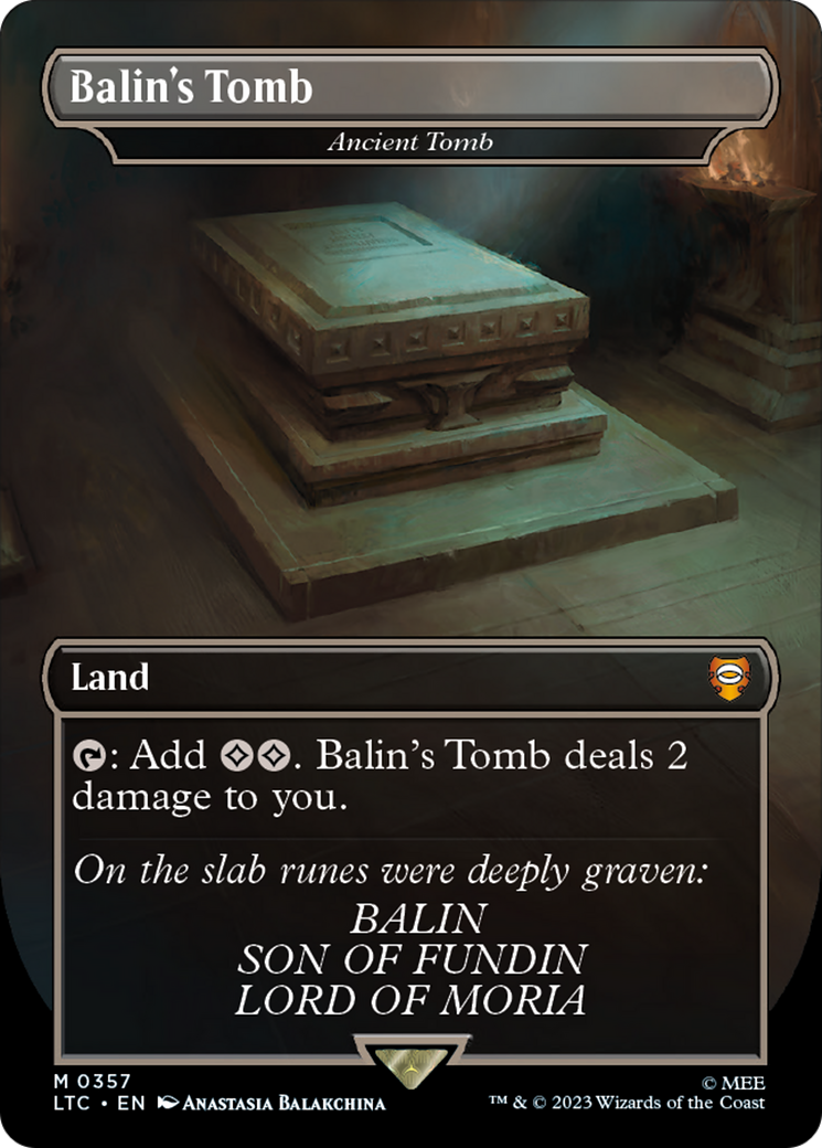 Ancient Tomb (LTC-357) - Tales of Middle-earth Commander / Balin's Tomb (Borderless) - Premium MTG Single from Wizards of the Coast - Just $35.67! Shop now at Game Crave Tournament Store