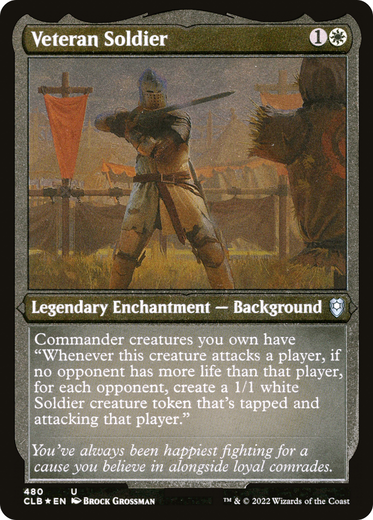 Veteran Soldier (CLB-480) - Commander Legends: Battle for Baldur's Gate Etched Foil - Premium MTG Single from Wizards of the Coast - Just $0.08! Shop now at Game Crave Tournament Store