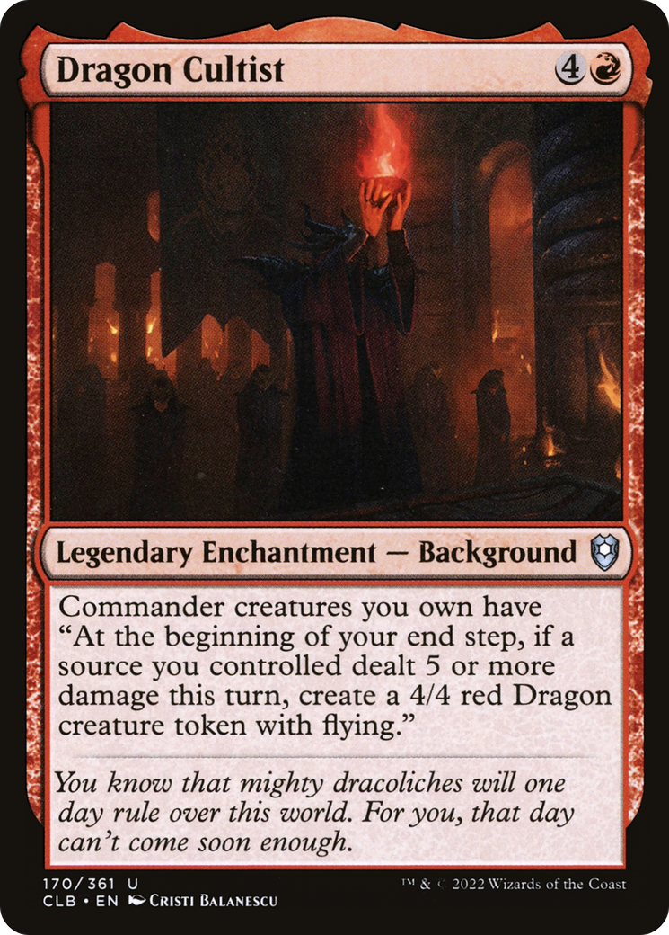 Dragon Cultist (CLB-170) - Commander Legends: Battle for Baldur's Gate Foil - Premium MTG Single from Wizards of the Coast - Just $0.08! Shop now at Game Crave Tournament Store