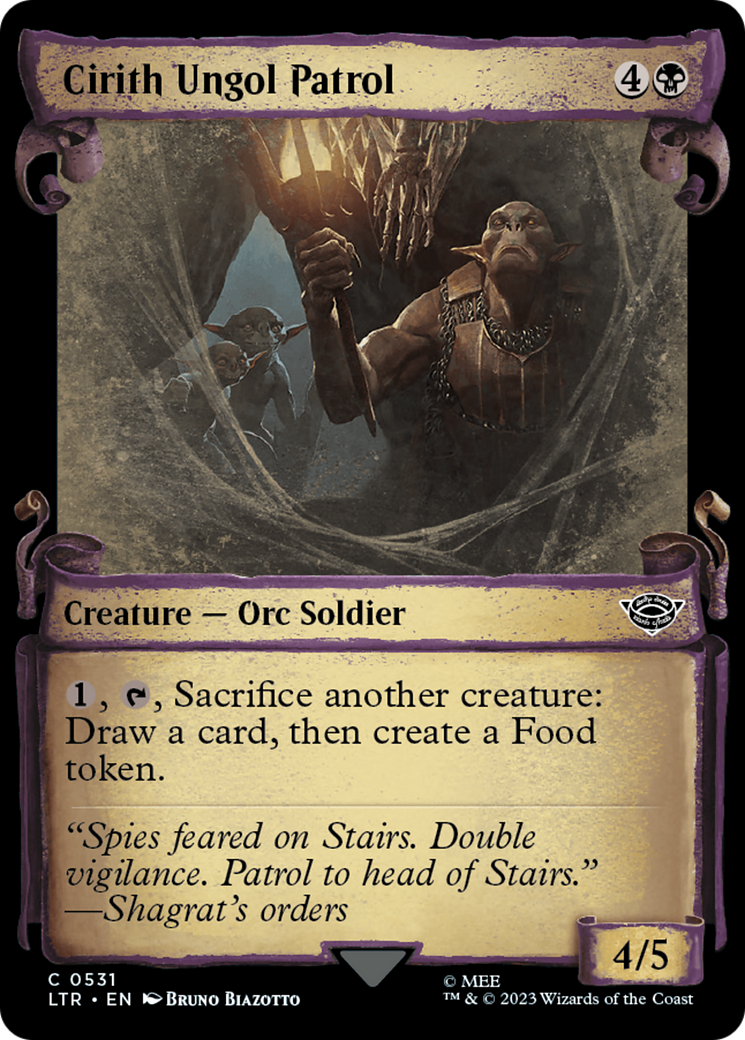 Cirith Ungol Patrol (LTR-531) - The Lord of the Rings: Tales of Middle-earth: (Showcase) - Premium MTG Single from Wizards of the Coast - Just $0.08! Shop now at Game Crave Tournament Store