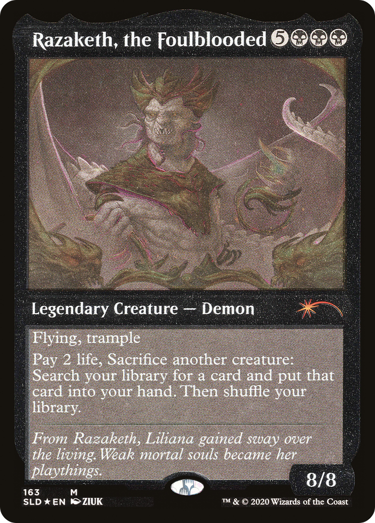 Razaketh, the Foulblooded (SLD-163★) - Secret Lair Drop Etched Foil - Premium MTG Single from Wizards of the Coast - Just $5.99! Shop now at Game Crave Tournament Store