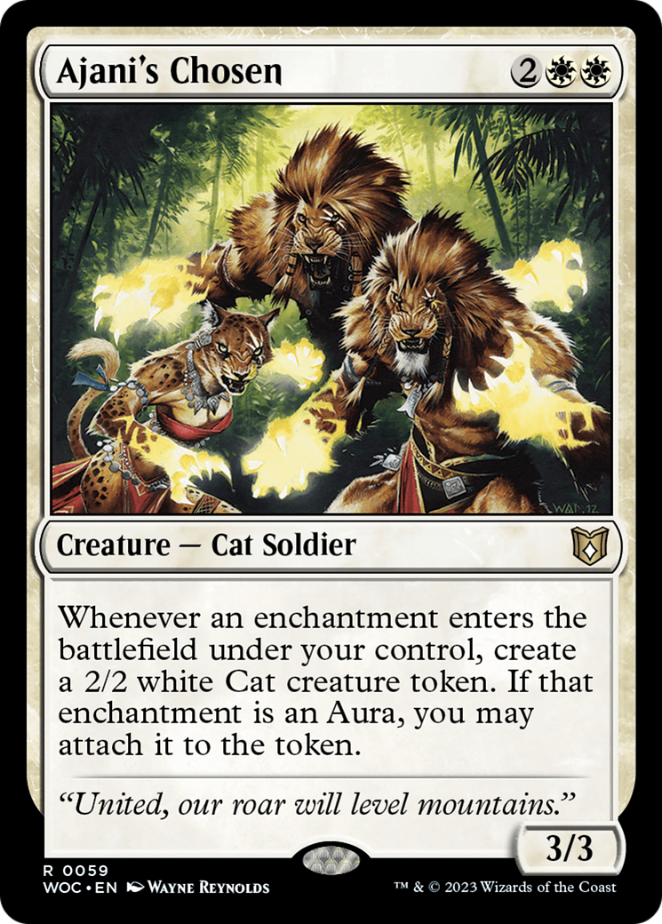 Ajani's Chosen (WOC-059) - Wilds of Eldraine Commander - Premium MTG Single from Wizards of the Coast - Just $0.70! Shop now at Game Crave Tournament Store