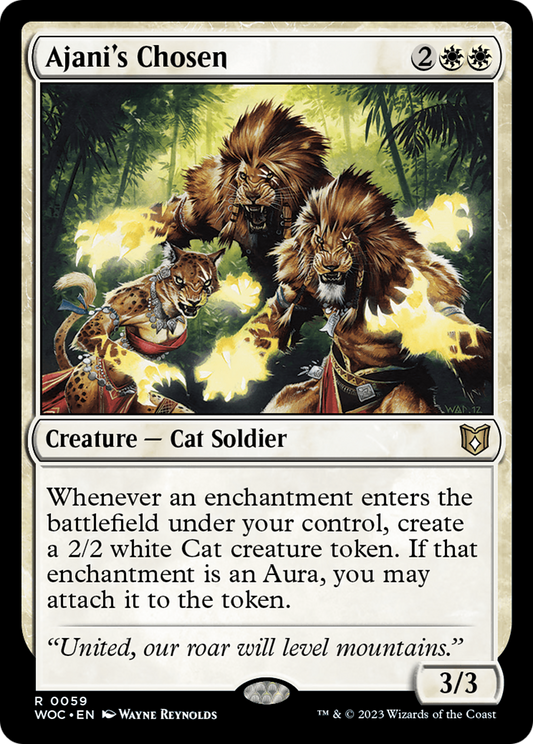Ajani's Chosen (WOC-059) - Wilds of Eldraine Commander - Premium MTG Single from Wizards of the Coast - Just $0.70! Shop now at Game Crave Tournament Store