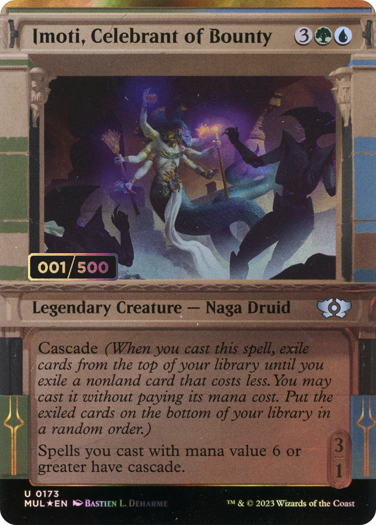 Imoti, Celebrant of Bounty (MUL-173Z) - Multiverse Legends: (Showcase) (Borderless) Foil - Premium MTG Single from Wizards of the Coast - Just $44.35! Shop now at Game Crave Tournament Store