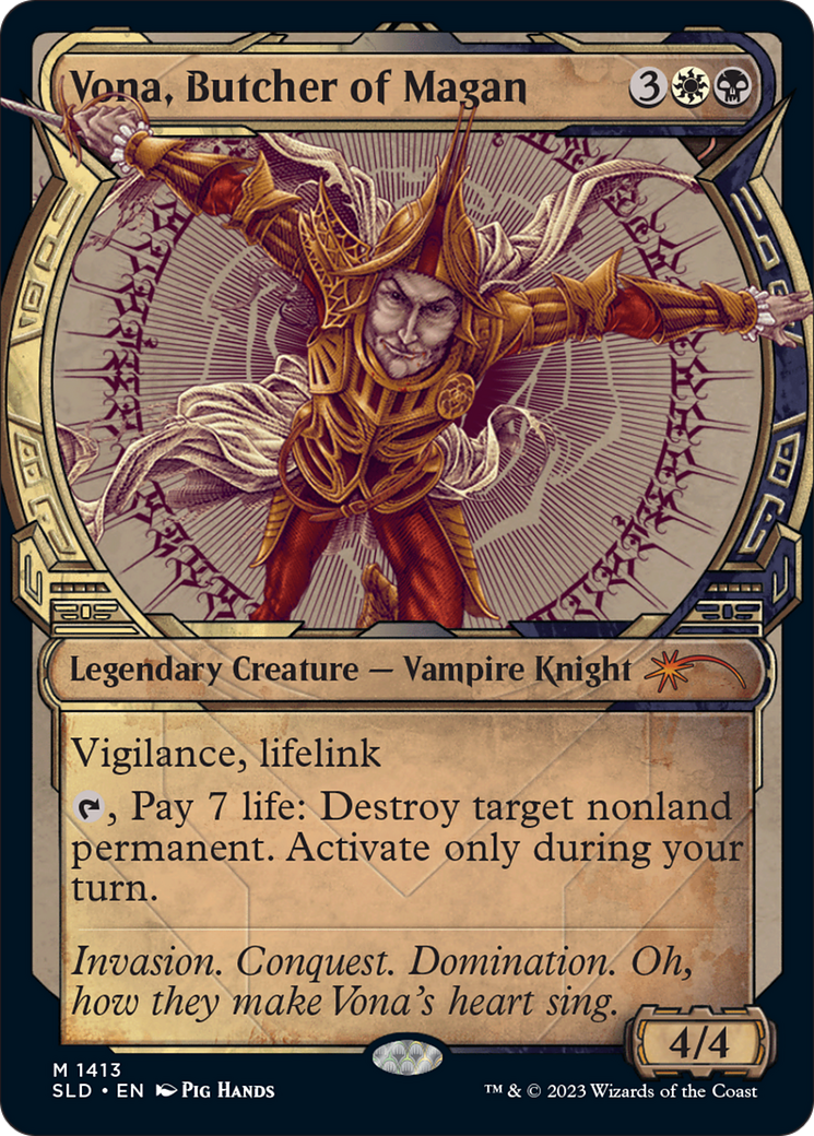 Vona, Butcher of Magan (SLD-1413) - Secret Lair Drop: (Showcase) Foil - Premium MTG Single from Wizards of the Coast - Just $1.97! Shop now at Game Crave Tournament Store